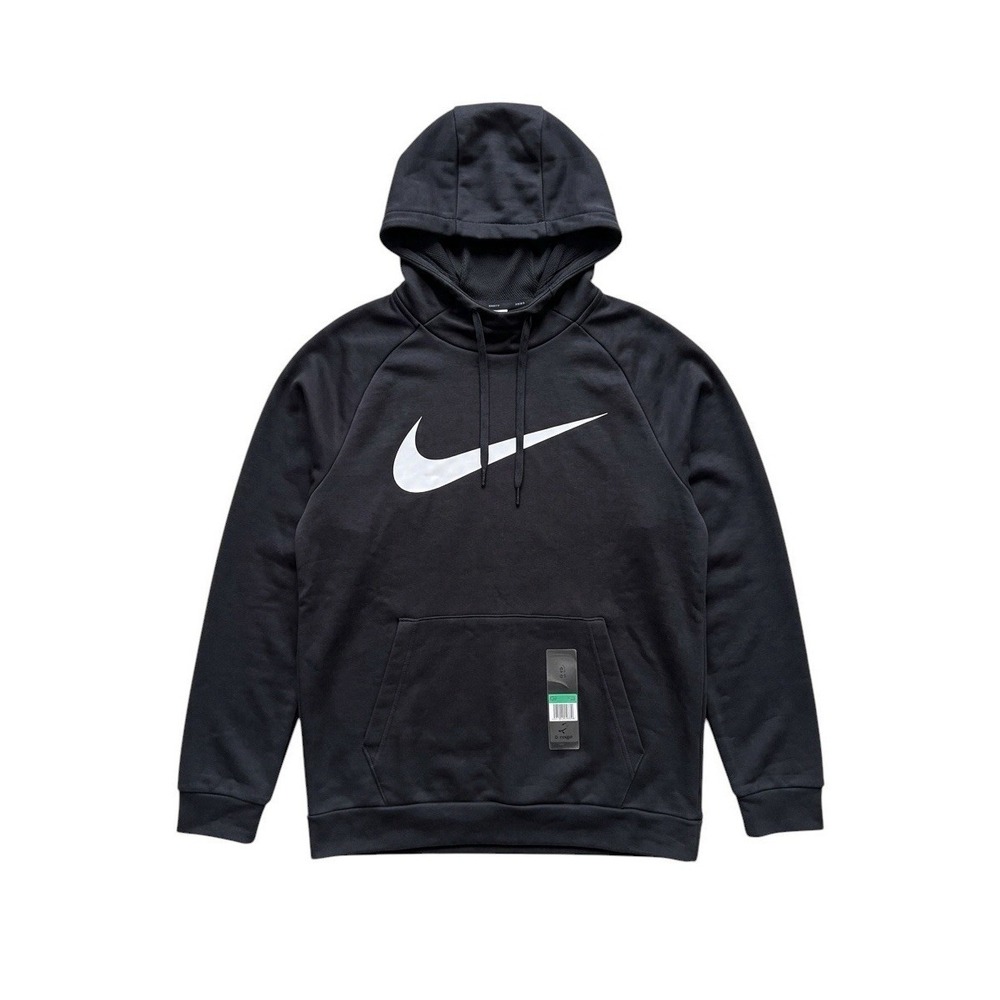 Nike Dri-Fit Mens Pullover Hoodie Size S Black White Swoosh NWT Training Gym